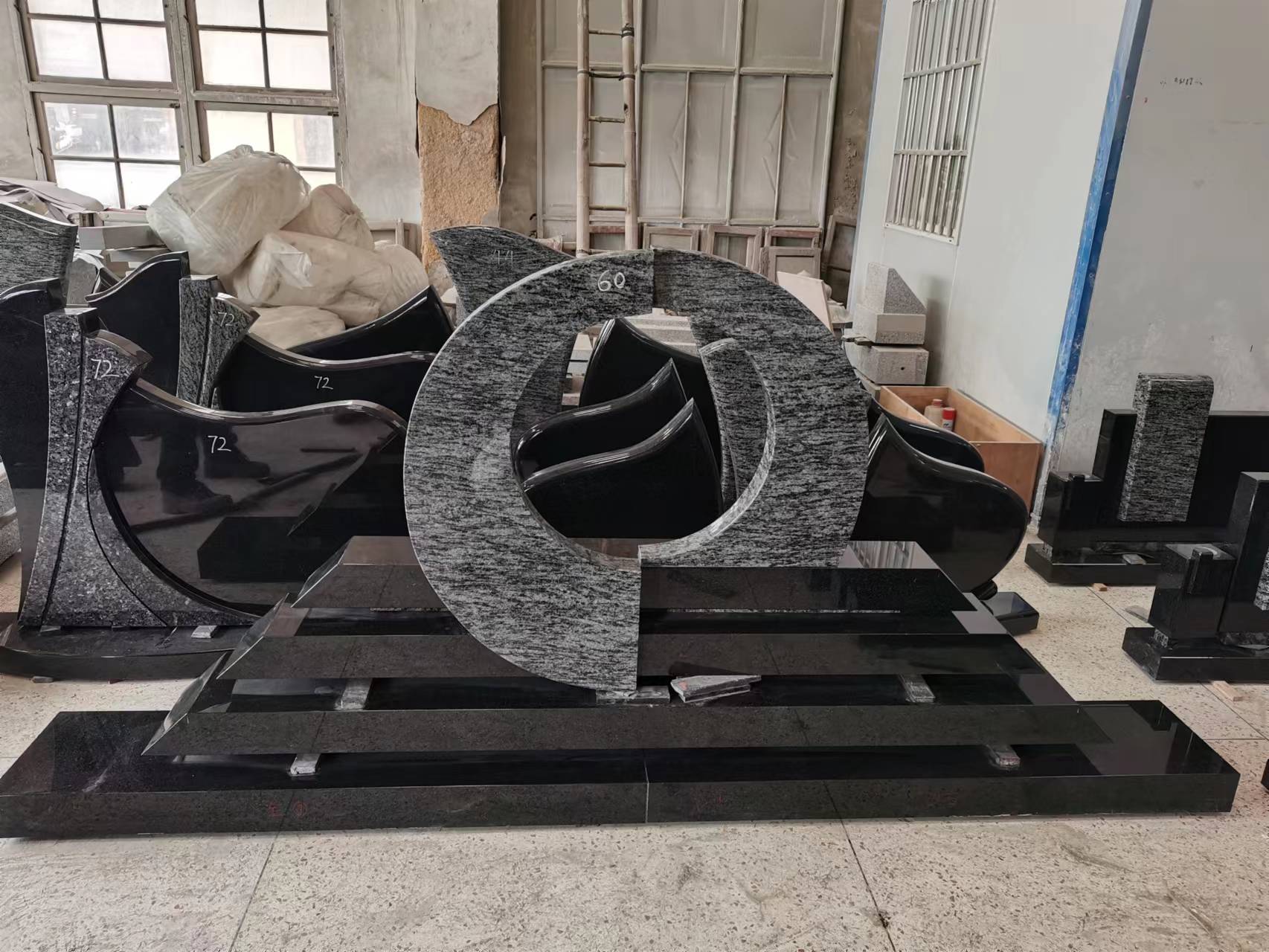 Olive green India black granite monuments